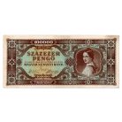 100000 Pengő Bankjegy 1945 alacsonyabb sorszám 009537