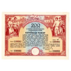 MNK 200 Forint Harmadik Békekölcsön kötvény 1952