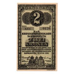   1916 Sopronnyék Hadifogolytábor 2 Korona Római sorozat aUNC