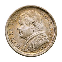   Olaszország Pápai Államok IX Pius 1 Líra 1868 R 5,0g Ag835