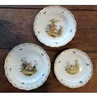 Antik kakas tyúk dekoros festett 3 db-os porcelán étszer Meissen