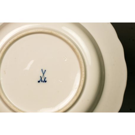 Antik kakas tyúk dekoros festett 3 db-os porcelán étszer Meissen