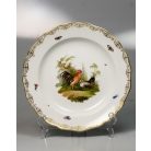 Antik kakas tyúk dekoros festett 3 db-os porcelán étszer Meissen