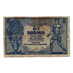 5 Korona Postatakarékpénztár jegy 1919 G Más Törvényes