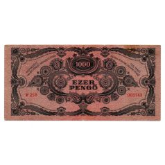   1000 Pengő Bankjegy 1945 bélyeg és alacsonyabb sorszám 003143