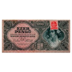   1000 Pengő Bankjegy 1945 bélyeg és alacsonyabb sorszám 003143