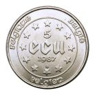 Belgium  5 ECU 1987 aUNC 22,89g Ag833