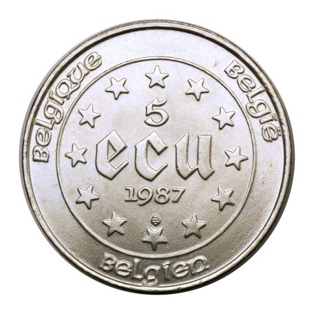 Belgium  5 ECU 1987 aUNC 22,89g Ag833