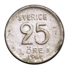 Svédország 25 Öre 1961 VF 2,32g Ag400