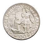 Csehszlovákia 100 Korona 1948 Karlovy Egyetem EF 14,02g Ag500