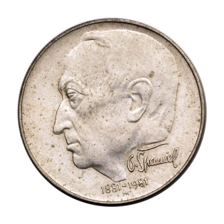 Csehszlovákia 100 Korona 1981 Otakar Spaniel aEF 9,09g Ag500