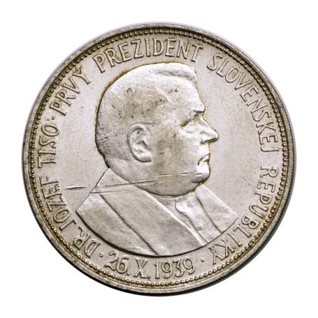 Szlovákia 20 Korona 1939 Jozef Tiso 14,96g Ag500