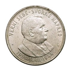 Szlovákia 50 Korona 1944 Jozef Tiso gVF 16,58g Ag700