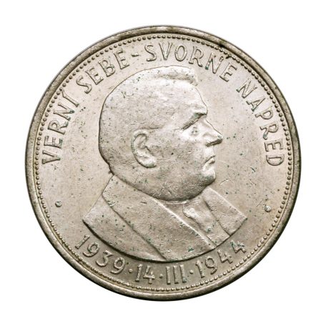 Szlovákia 50 Korona 1944 Jozef Tiso gVF 16,58g Ag700