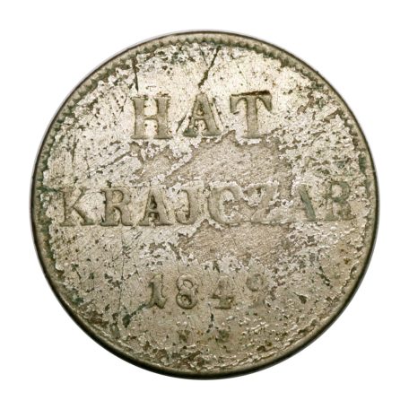 Szabadságharc 6 Krajcár 1849 N-B F