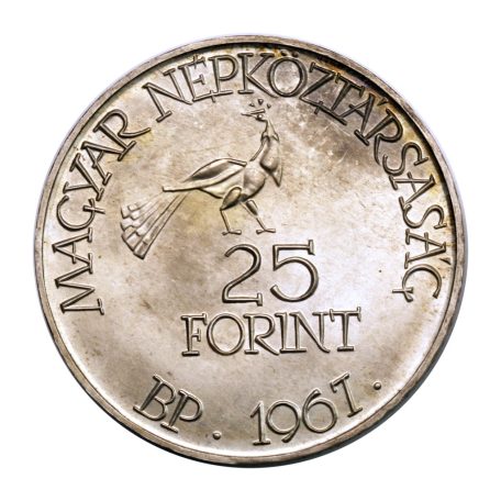 Kodály Zoltán 25 és 50 Forint 1967 BU 32g Ag750