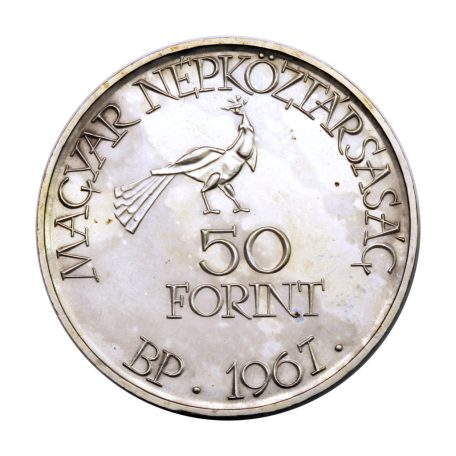 Kodály Zoltán 25 és 50 Forint 1967 BU 32g Ag750