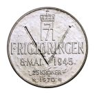 Norvégia 25 Kroner 1970 Felszabadulás 29,25g Ag875