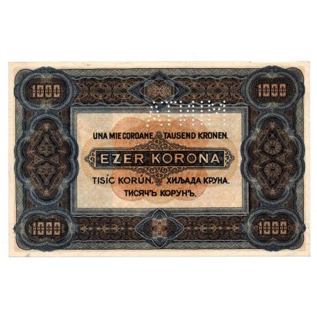 1000 Korona Államjegy 1920 MINTA barna sorozat és sorszámmal