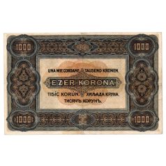 1000 Korona Államjegy 1920 VF barna sorozat és sorszámmal