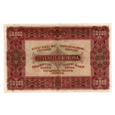   50000 Korona Államjegy 1923 NÉGY PENGŐ bélyegzéssel nyomdahely nélkül R!