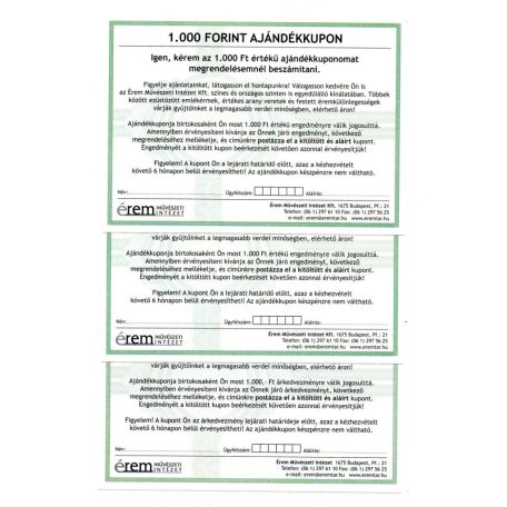 Magyar Éremművészeti Intézet 3 db 1000 Forintos Ajándékkupon