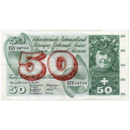 Svájc 50 Frank Bankjegy 1963