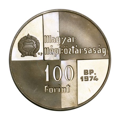 Magyar Nemzeti Bank 100 Forint 1974 PP 22g Ag640 ezüst