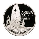 Aruba 25 Florin 1992 PP Olimpiai játékok Barcelona, díszdobozban 25g Ag925