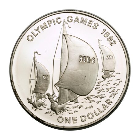 Bermuda 1 Dollár 1992 PP Olimpiai játékok 1992 PP 31,47g Ag925