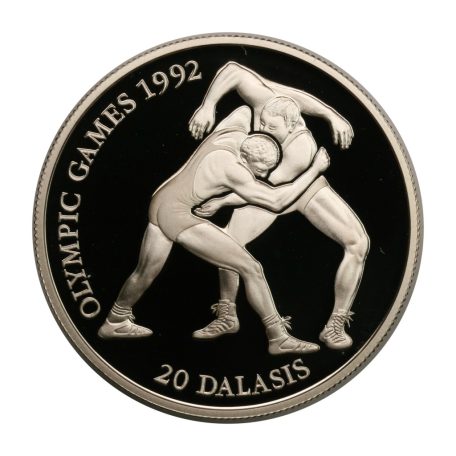 Gambia 20 Dalasis 1993 PP Olimpia 1992 bírkózás