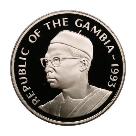Gambia 20 Dalasis 1993 PP Olimpia 1992 bírkózás 31,26g Ag925