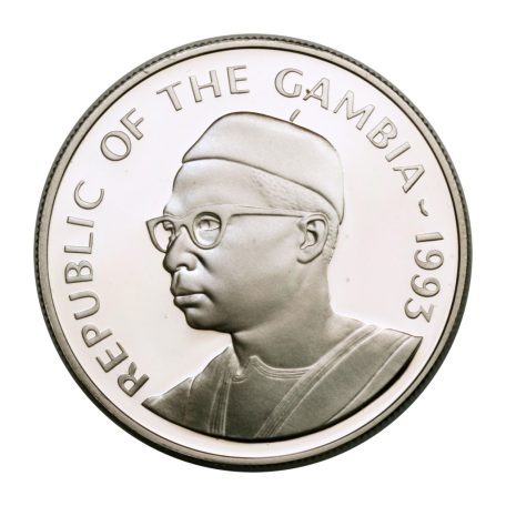 Gambia 20 Dalasis 1993 PP Olimpia 1992 bírkózás 31,26g Ag925