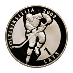   Lettország 1 Lat 2001 Téli Olimpiai Játékok Salt Lake City 31,47g Ag925