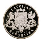 Lettország 1 Lat 2001 Téli Olimpiai Játékok Salt Lake City 31,47g Ag925