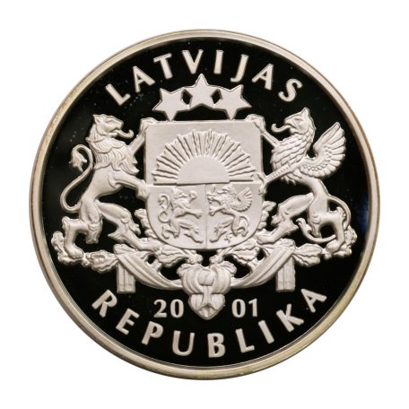 Lettország 1 Lat 2001 Téli Olimpiai Játékok Salt Lake City 31,47g Ag925
