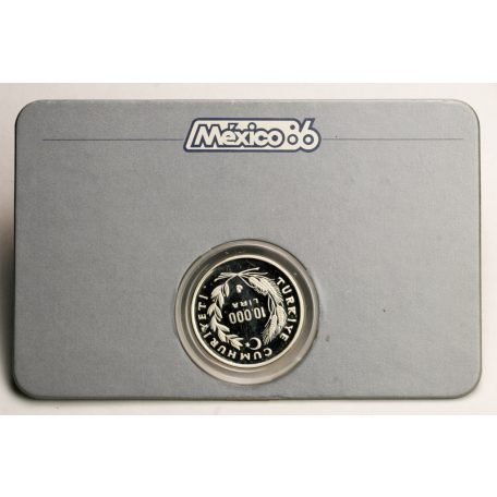 Törökország 10000 Líra 1986 PP Labdarúgó VB Mexikó 1986 PP 23,33g Ag925