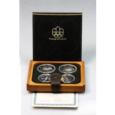   1972 COJO 76 Kanada 4 darabos ezüst érme szett Olimpia Montréal II. Proof, díszdobozban