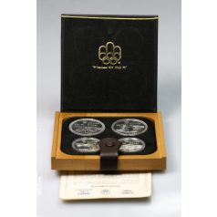   1972 COJO 76 Kanada 4 darabos ezüst érme szett Olimpia Montréal I. Proof, díszdobozban