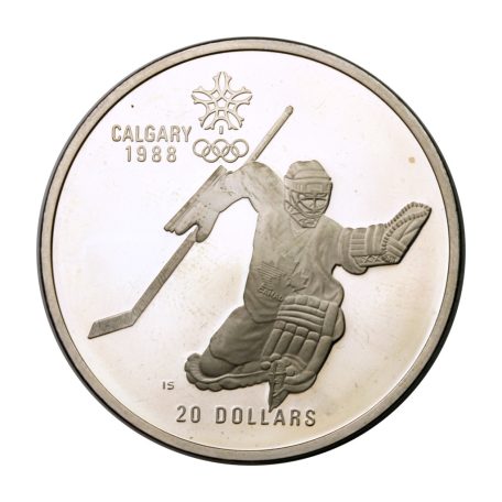 Kanada 20 Dollár 1986 Téli Olimpia Calgary 1988 jégkorong