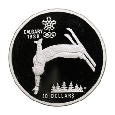   Kanada 20 Dollár 1986 Téli Olimpia Calgary 1988 síakrobatika