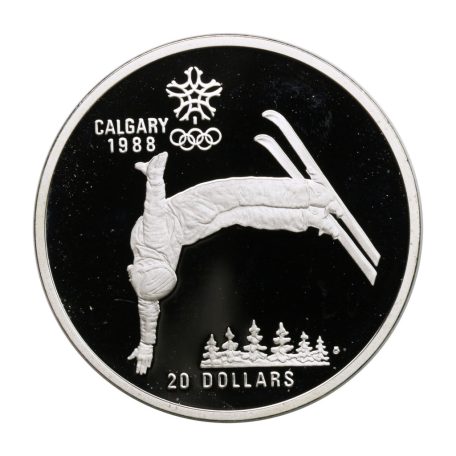 Kanada 20 Dollár 1986 Téli Olimpia Calgary 1988 síakrobatika