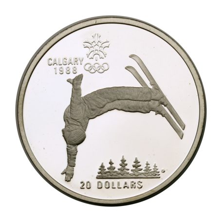 Kanada 20 Dollár 1986 Téli Olimpia Calgary 1988 síakrobatika