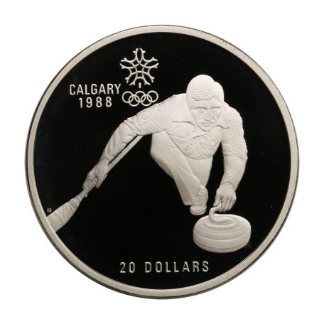 Kanada 20 Dollár 1986 Téli Olimpia Calgary 1988  díszdobozban