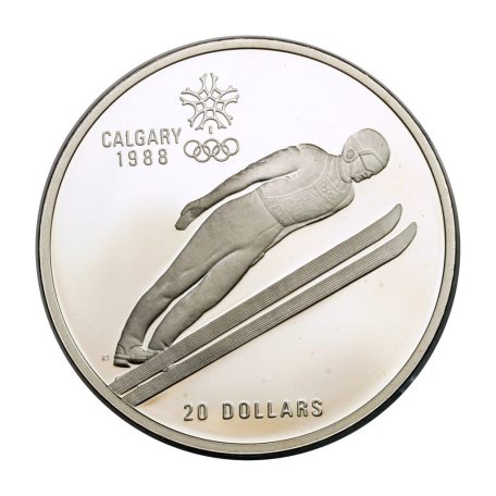 Kanada 20 Dollár 1987 Téli Olimpia Calgary 1988 síugrás