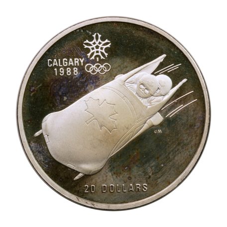 Kanada 20 Dollár 1987 Téli Olimpia Calgary 1988 bob