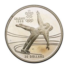   Kanada 20 Dollár 1987 Téli Olimpia Calgary 1988 műkorcsolya