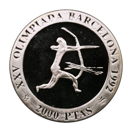 Spanyolország 2000 Peseta 1990 Olimpia Barcelona 1992 Íjászat