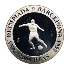   Spanyolország 2000 Peseta 1990 Olimpia Barcelona 1992 Futball