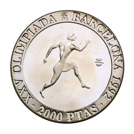 Spanyolország 2000 Peseta 1990 Olimpia Barcelona 1992 Futás